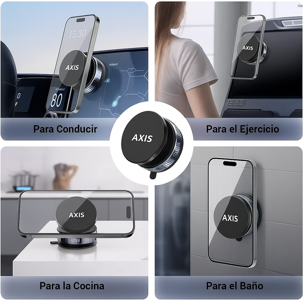 AXIS - Soporte para Celular con Ventosa y Magnético Ultra Reforzado