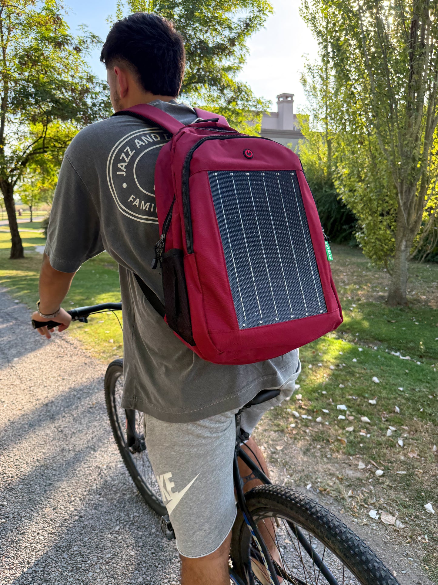 Mizar Sunpack - Mochila Solar con Panel USB y Luces LED