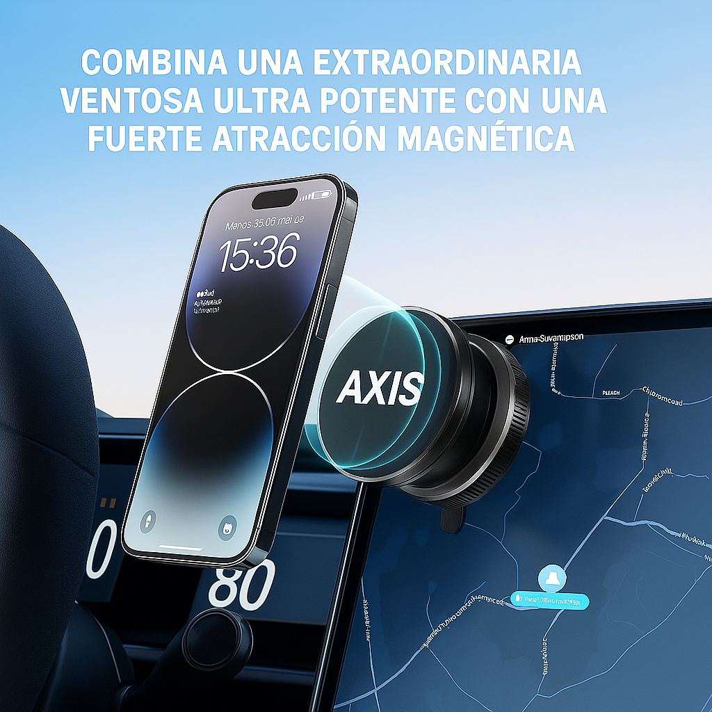 AXIS - Soporte para Celular con Ventosa y Magnético Ultra Reforzado
