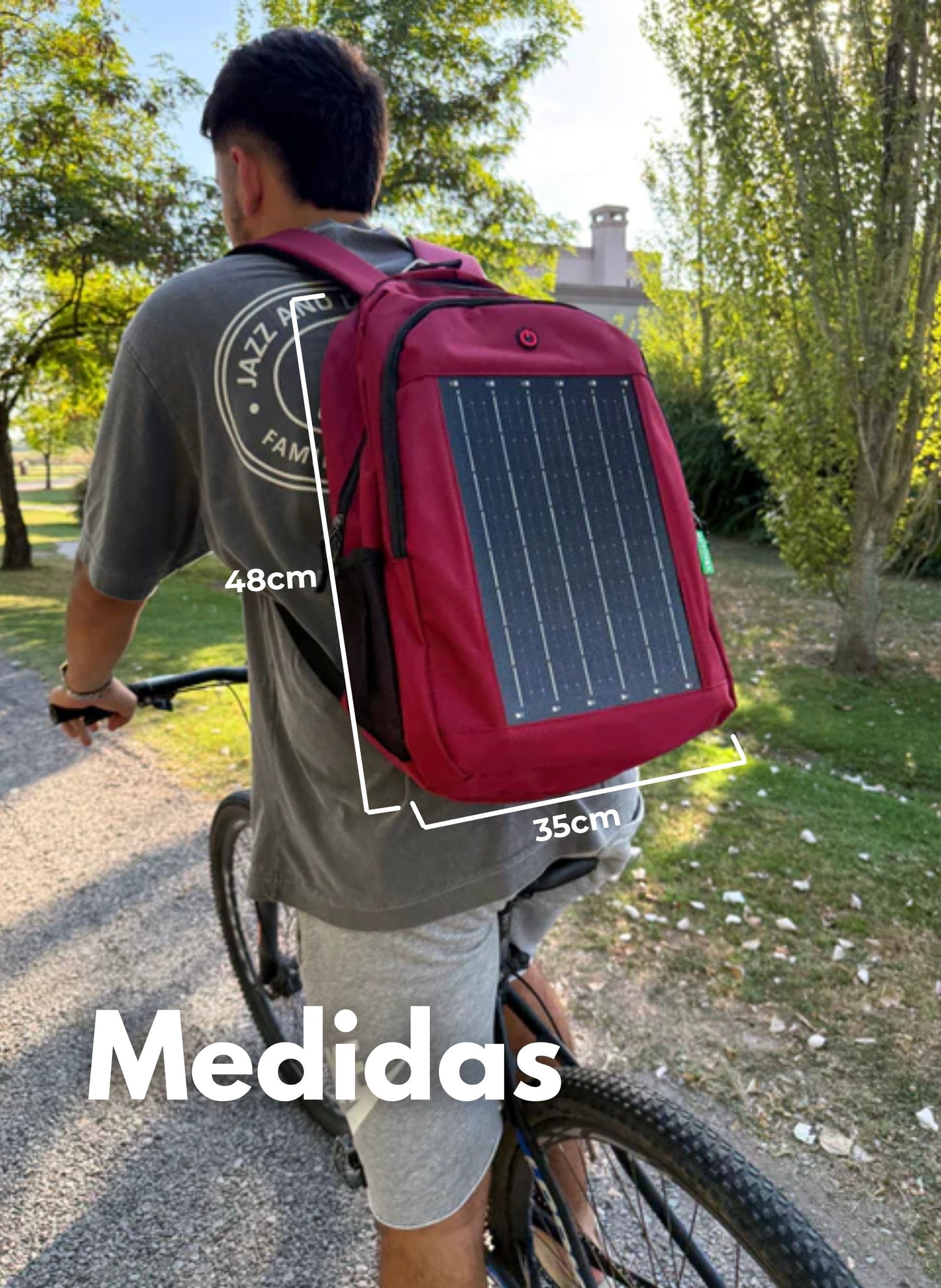 Mizar Helios - Mochila Solar con Panel USB y Luces LED